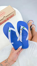 Havaianas Slim Brasil Azul com Detalhes em Strass – Sob Encomenda